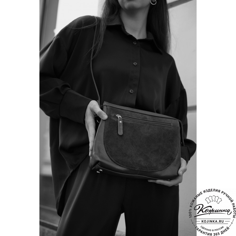 Женская кожаная сумка "Валери" (серая)